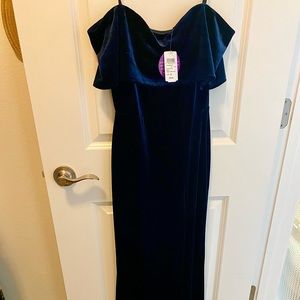 Velvet Navy Blue Dress